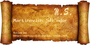 Martinovich Sándor névjegykártya