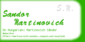 sandor martinovich business card